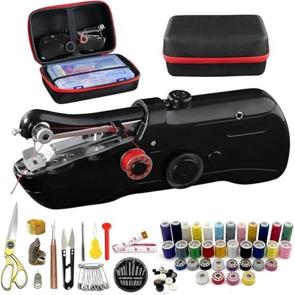Handheld Sewing Machine with Black Storage Case and 109-Piece Sewing Kit, Mini - Picture 8 of 8